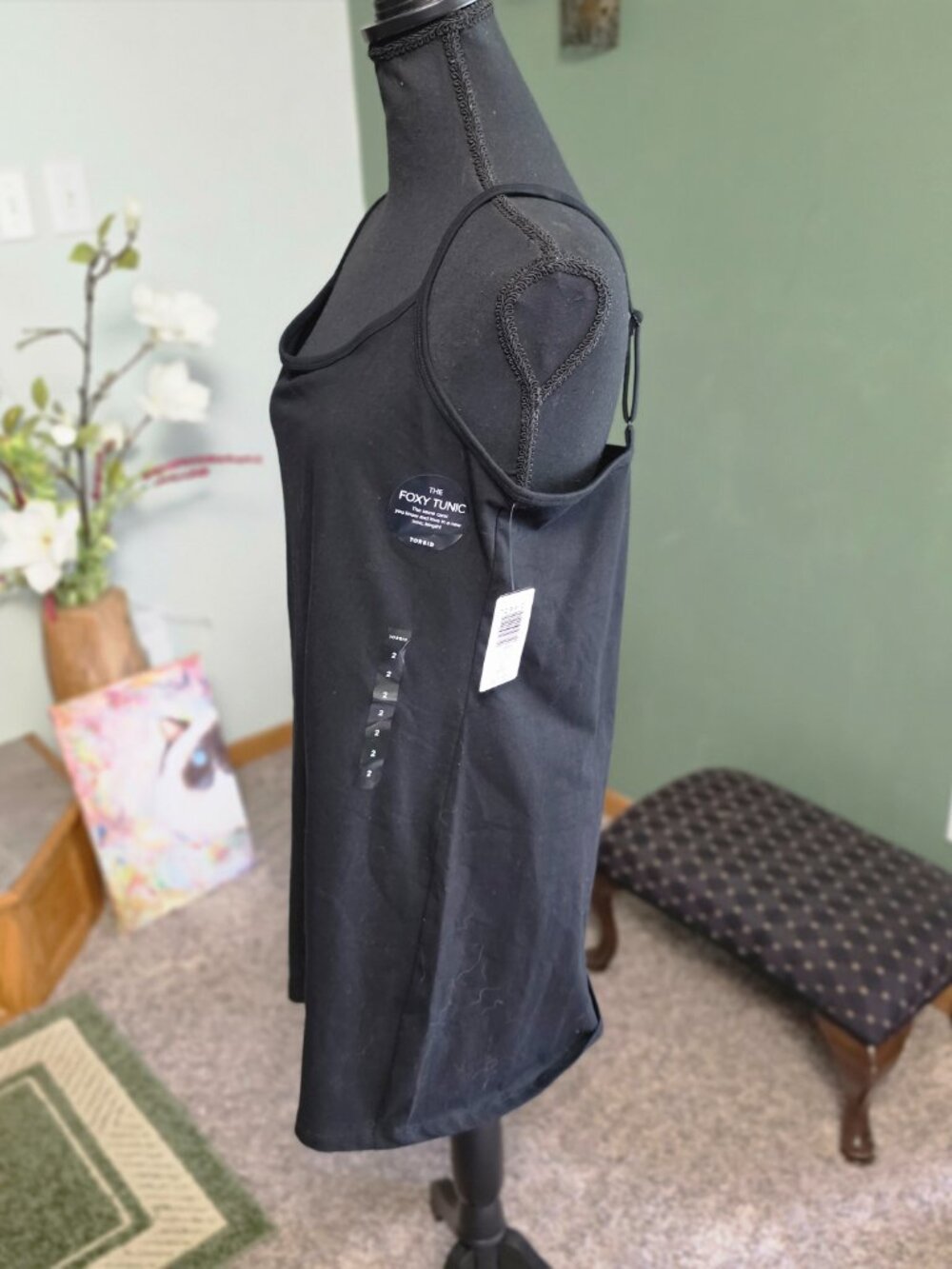NWT Torrid Black Foxy Tunic Cami Tank Top Size 2